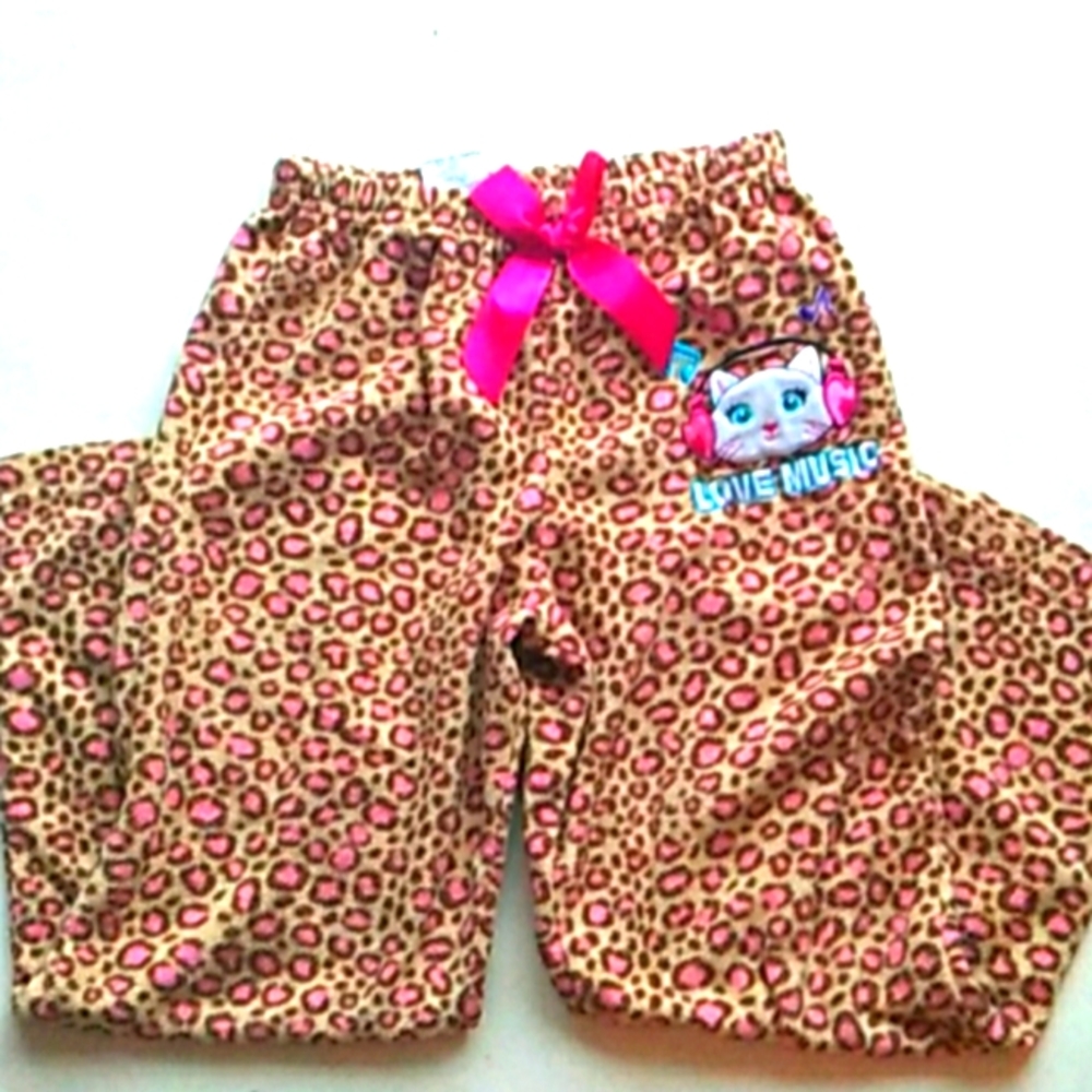 Kitty face leopard pj pants